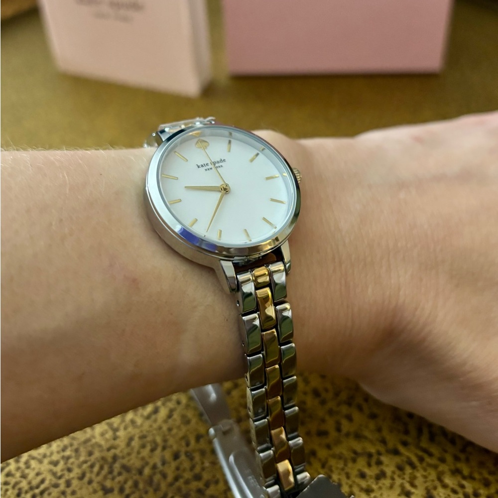 kate spade new york Metro Two-Tone Stainless Steel Bracelet Watch 30mm NWT - Picture 4 of 11